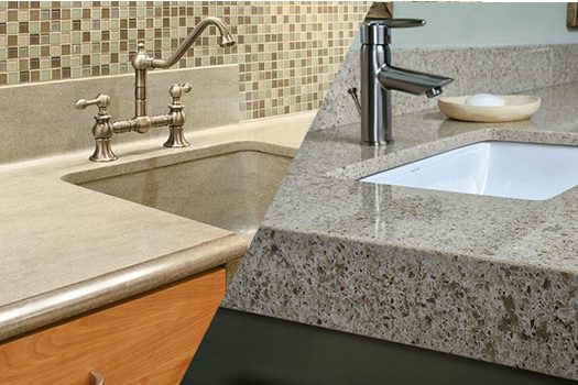 corian-vs-quartz تاثیر گرما روی سنگ کورین و کوارتز