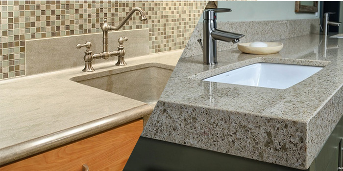 corian-vs-quartz تاثیر گرما روی سنگ کورین و کوارتز